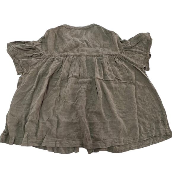 Stella Forest Blouse Womens 38 Medium Brown Green Button Front Flowy Top Boho - Picture 2 of 8